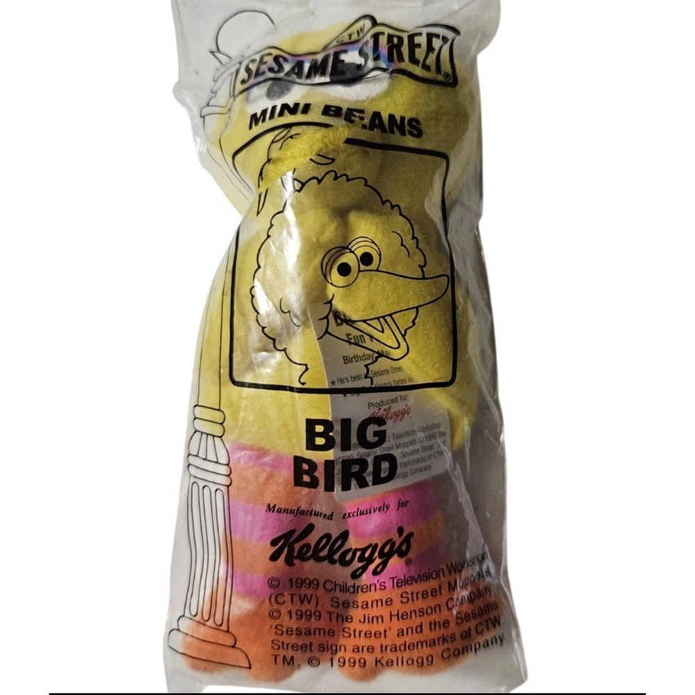 1999 Sesame Street Big Bird  Kelloggs Mini Beans New in Package‎